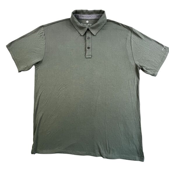 Free Fly Polo Shirt Mens XXL Green Performance Bamboo Short Sleeve Casual - Picture 2 of 9